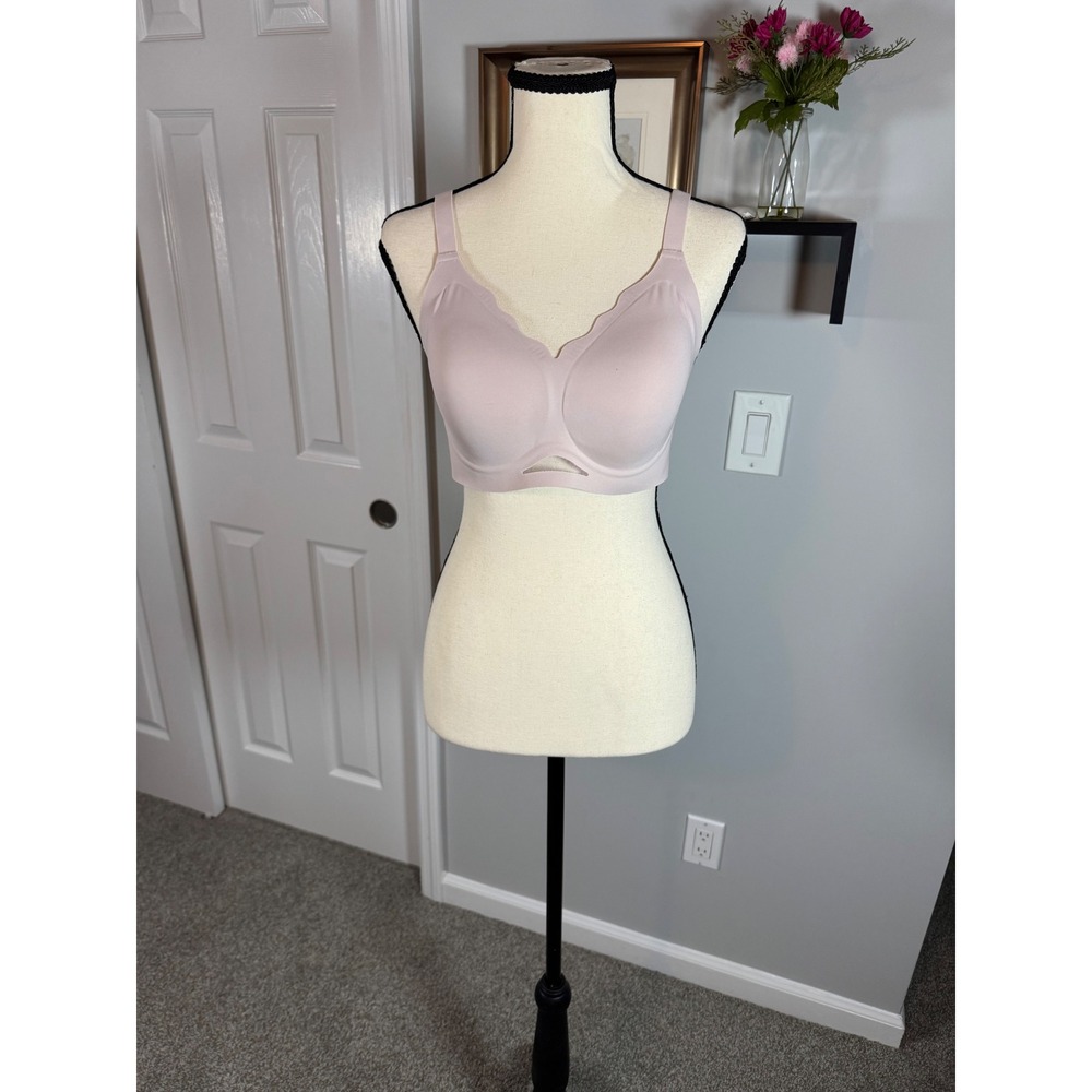 OEAK Women Wireless Seamless Scalloped Bra Blush Pink Size Medium NEW